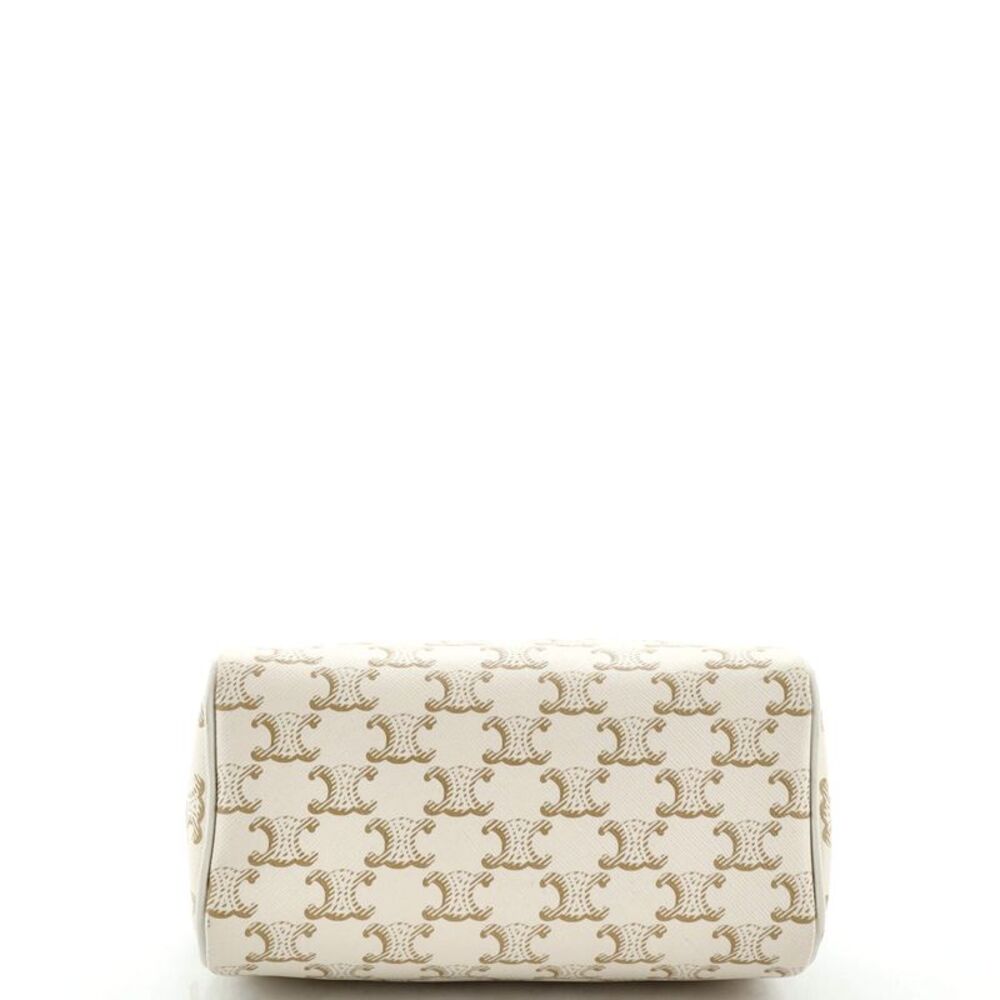 Celine Boston Bag Triomphe Coated Canvas Small Neutral - Picture 4 of 11